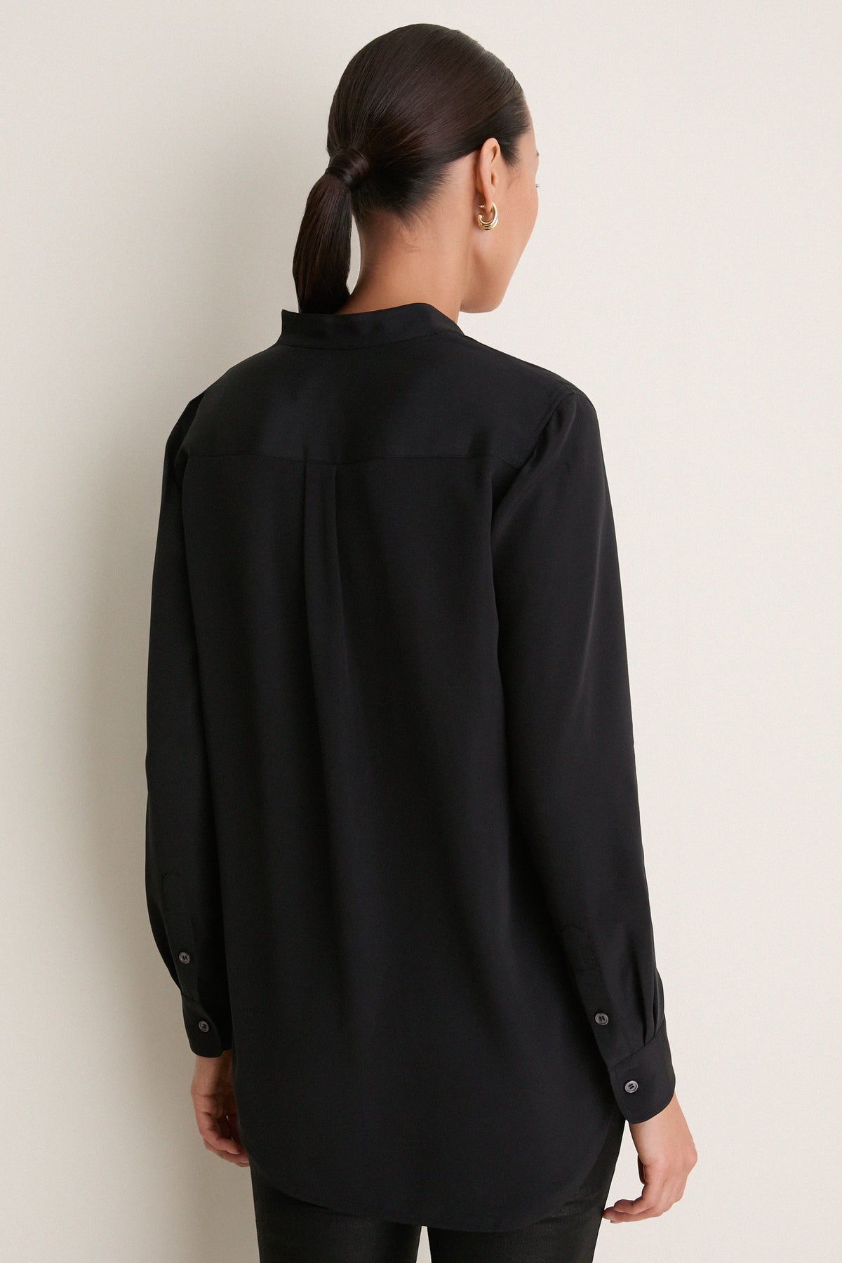 Black Silk Gillian Tuxedo Shirt