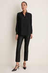 Black Silk Gillian Tuxedo Shirt