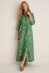 Sage Bouquet Royal Maxi Shirt Dress