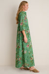 Sage Bouquet Royal Maxi Shirt Dress