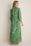 Sage Bouquet Royal Maxi Shirt Dress