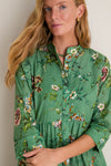 Sage Bouquet Royal Maxi Shirt Dress