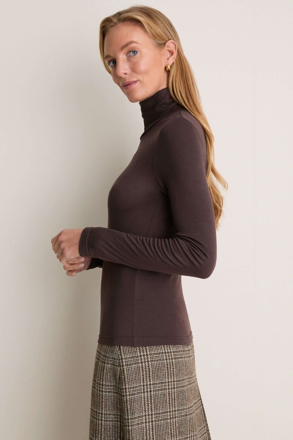 Chocolate Torte Modal Cashmere Everett Turtleneck
