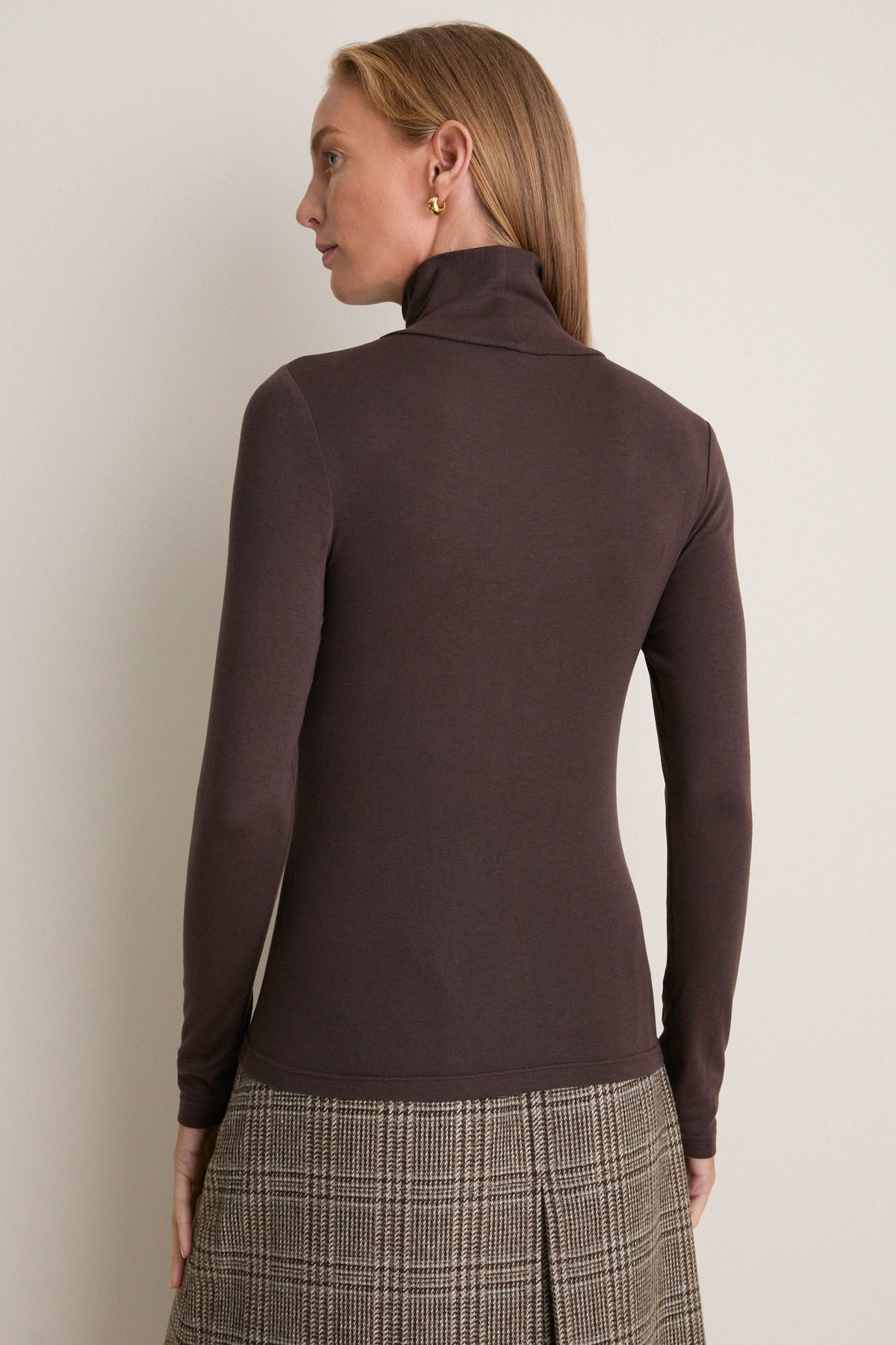 Chocolate Torte Modal Cashmere Everett Turtleneck