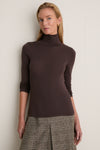 Chocolate Torte Modal Cashmere Everett Turtleneck