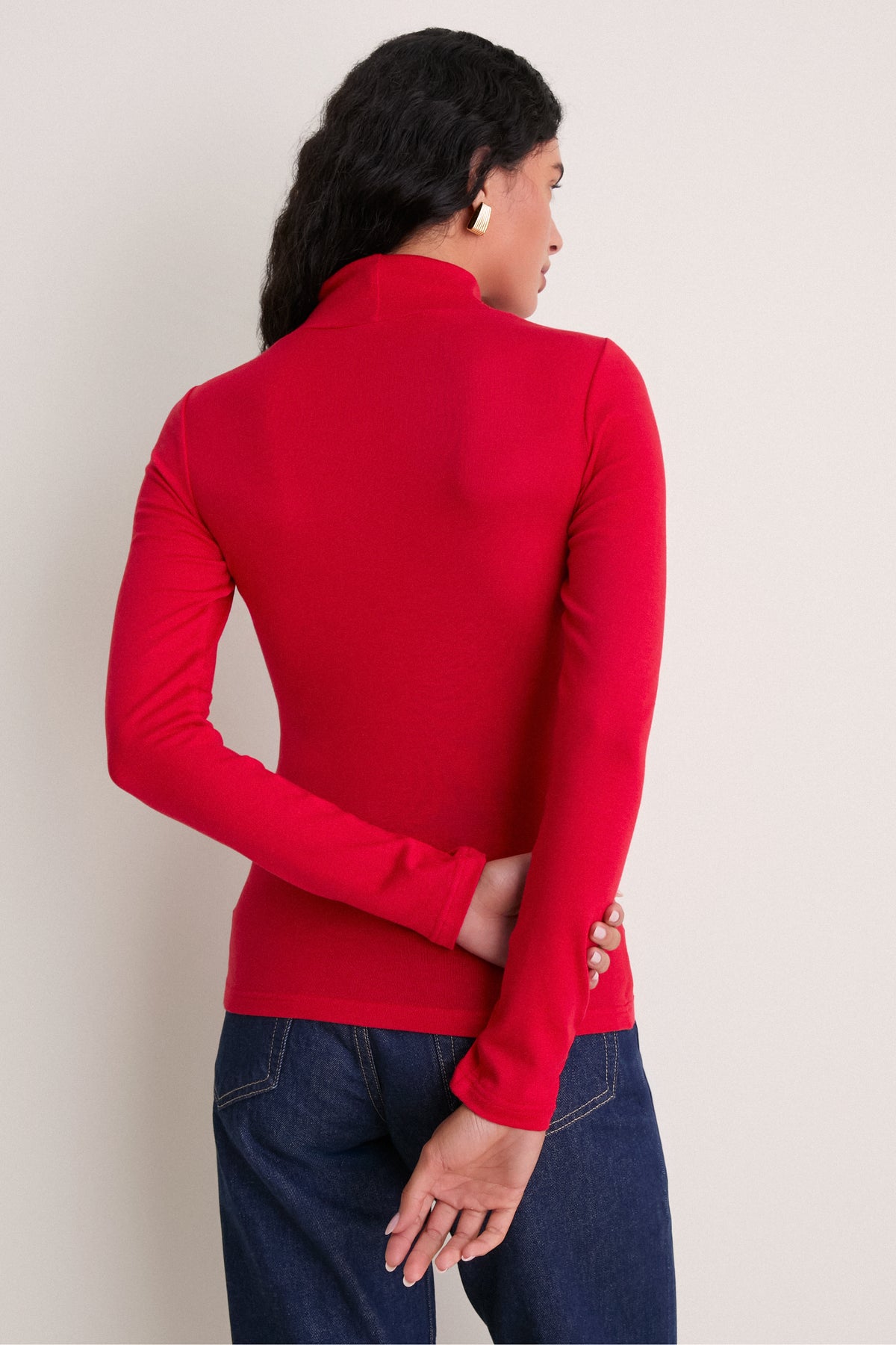 Apple Red Modal Cashmere Everett Turtleneck