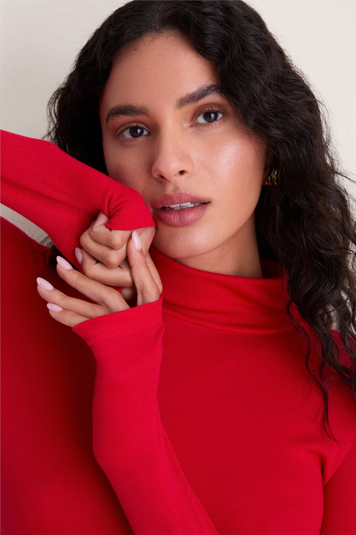 Apple Red Modal Cashmere Everett Turtleneck
