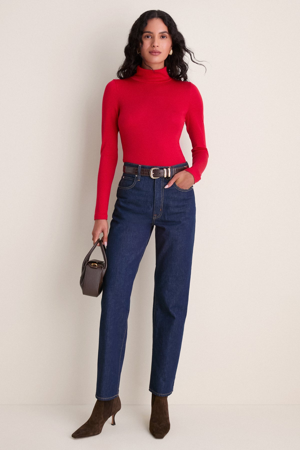 Apple Red Modal Cashmere Everett Turtleneck