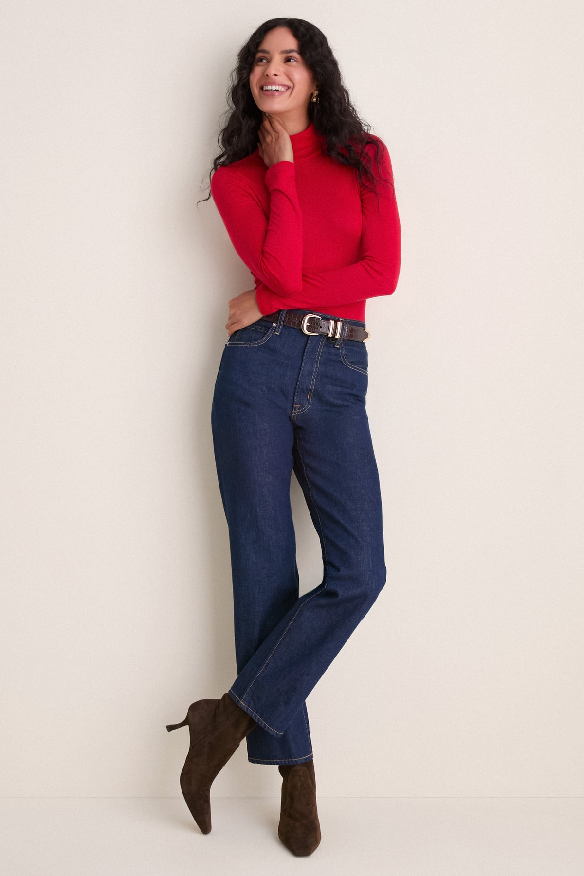 Apple Red Modal Cashmere Everett Turtleneck