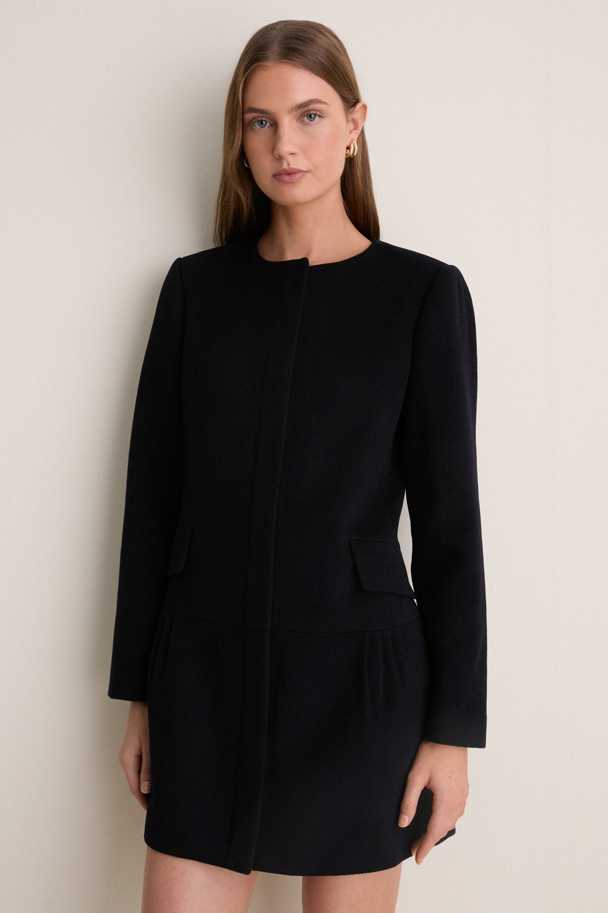 Navy Wool Petra Coat Dress