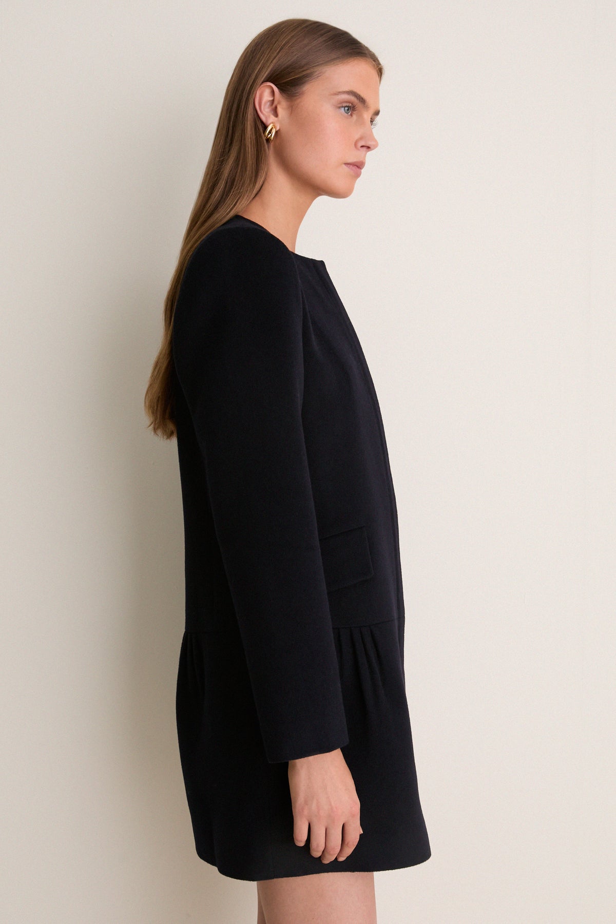 Navy Wool Petra Coat Dress