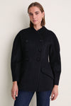 Navy Wool Structured Safford Blazer