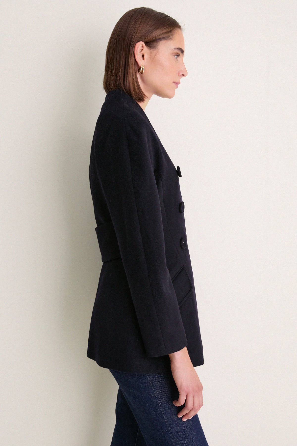 Navy Wool Structured Safford Blazer