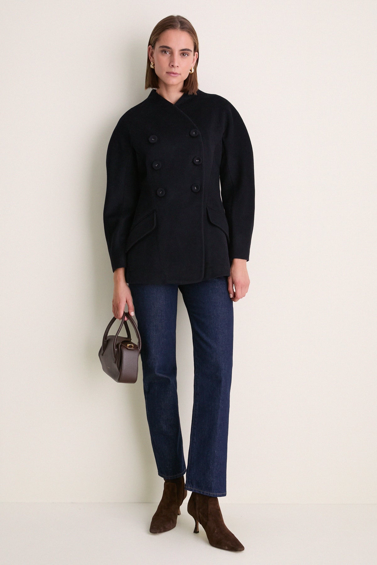 Navy Wool Structured Safford Blazer