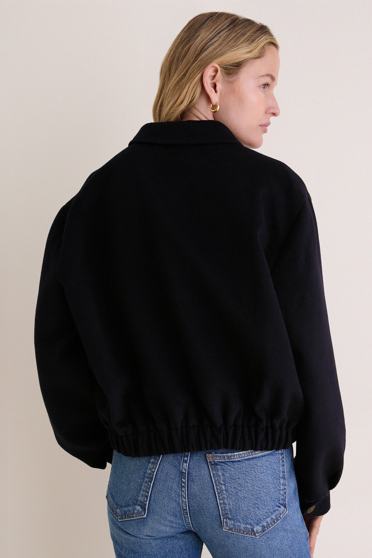 Navy Wool Joey Bomber Jacket