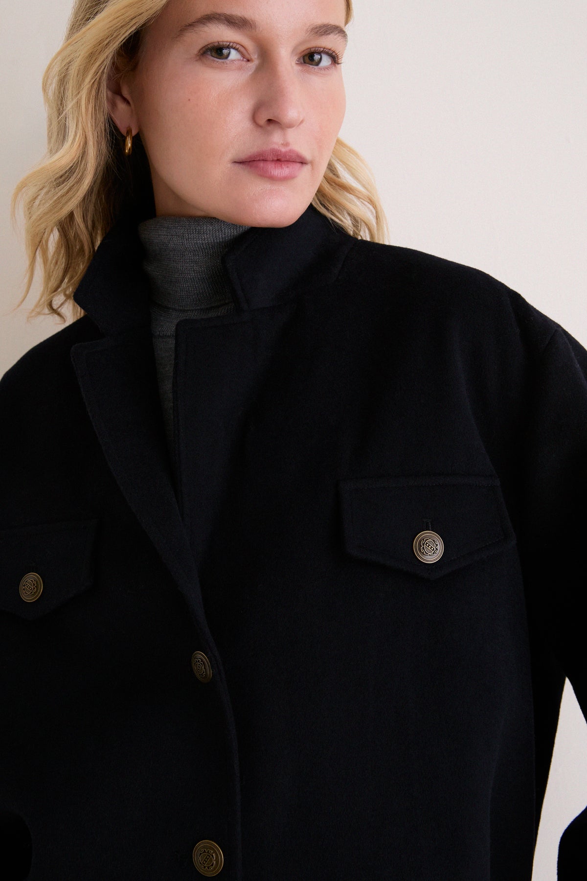 Navy Wool Joey Bomber Jacket