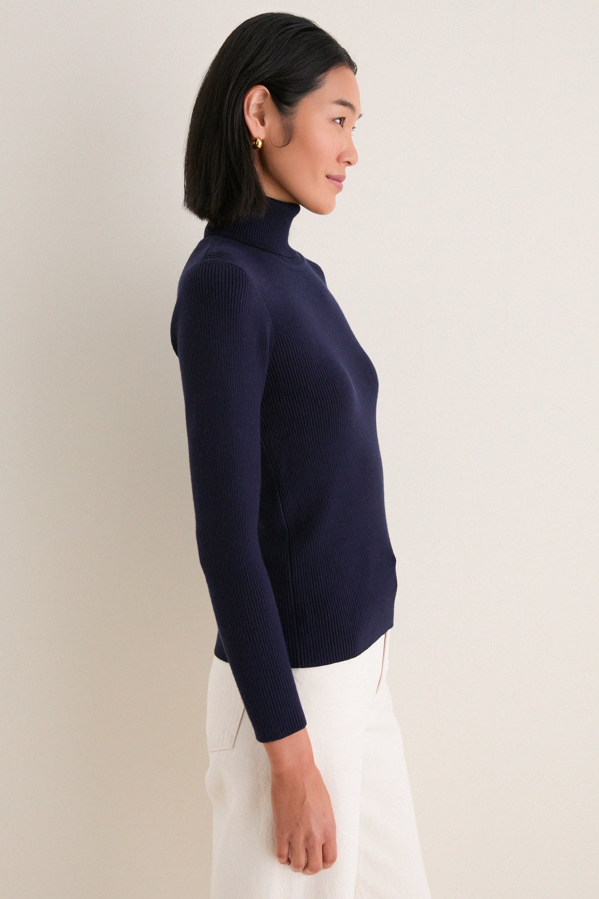 Navy Arlo Ribbed Turtleneck