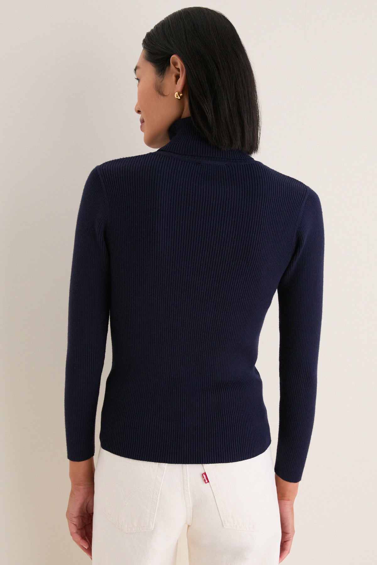 Navy Arlo Ribbed Turtleneck