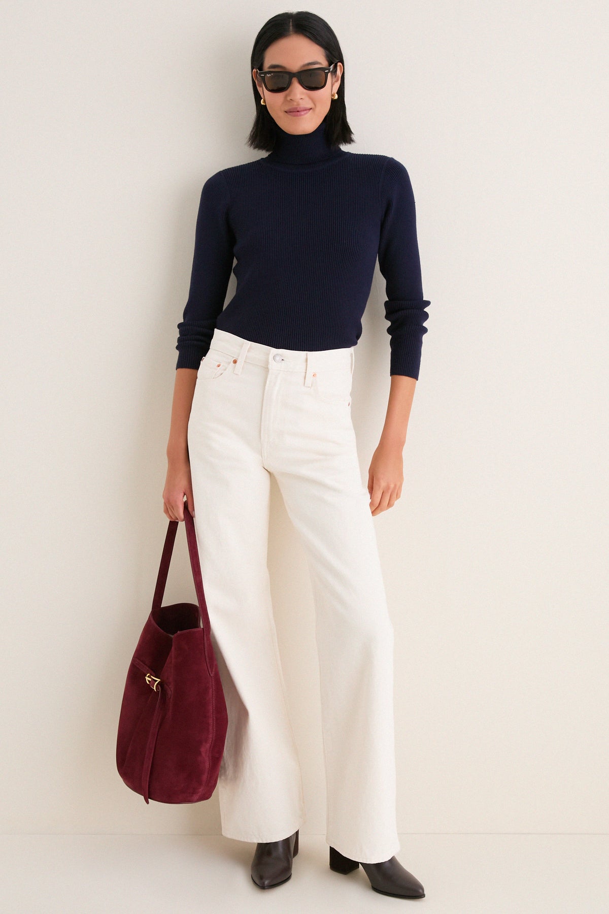 Navy Arlo Ribbed Turtleneck