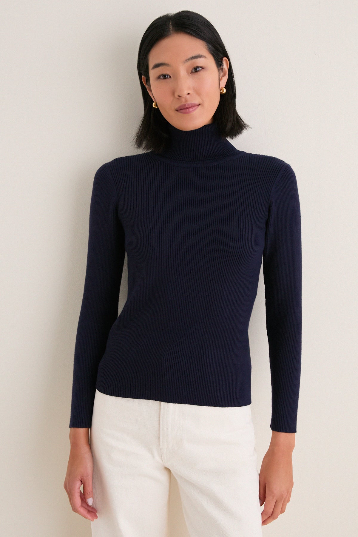 Navy Arlo Ribbed Turtleneck