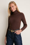 Chocolate Arlo Ribbed Turtleneck