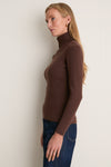 Chocolate Arlo Ribbed Turtleneck