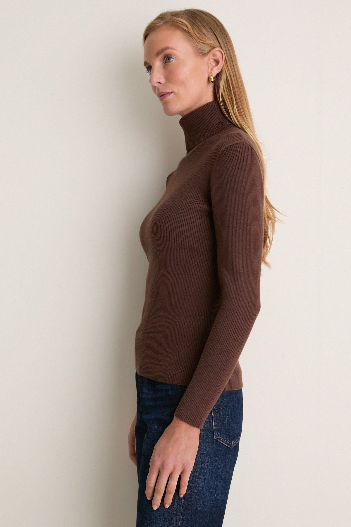Chocolate Arlo Ribbed Turtleneck