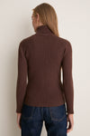 Chocolate Arlo Ribbed Turtleneck