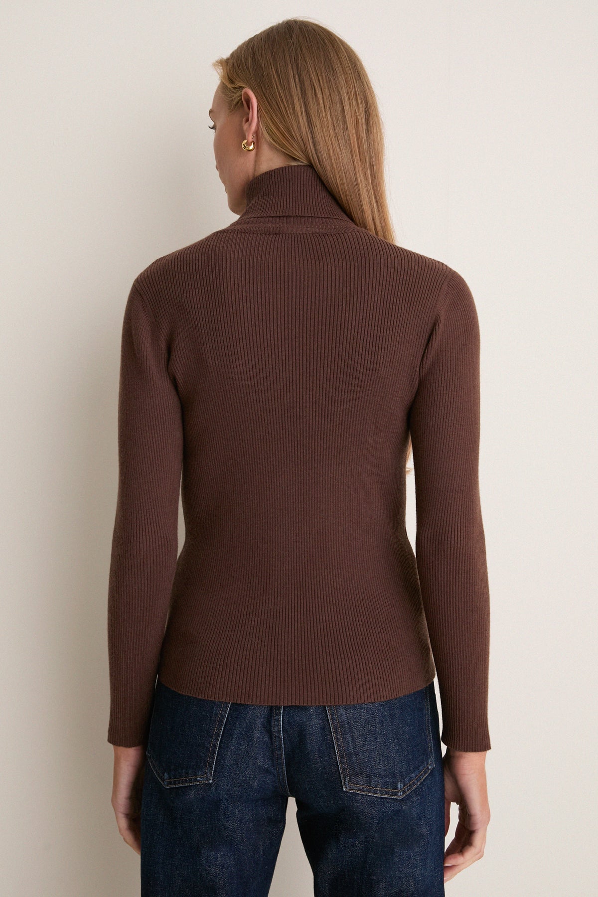 Chocolate Arlo Ribbed Turtleneck