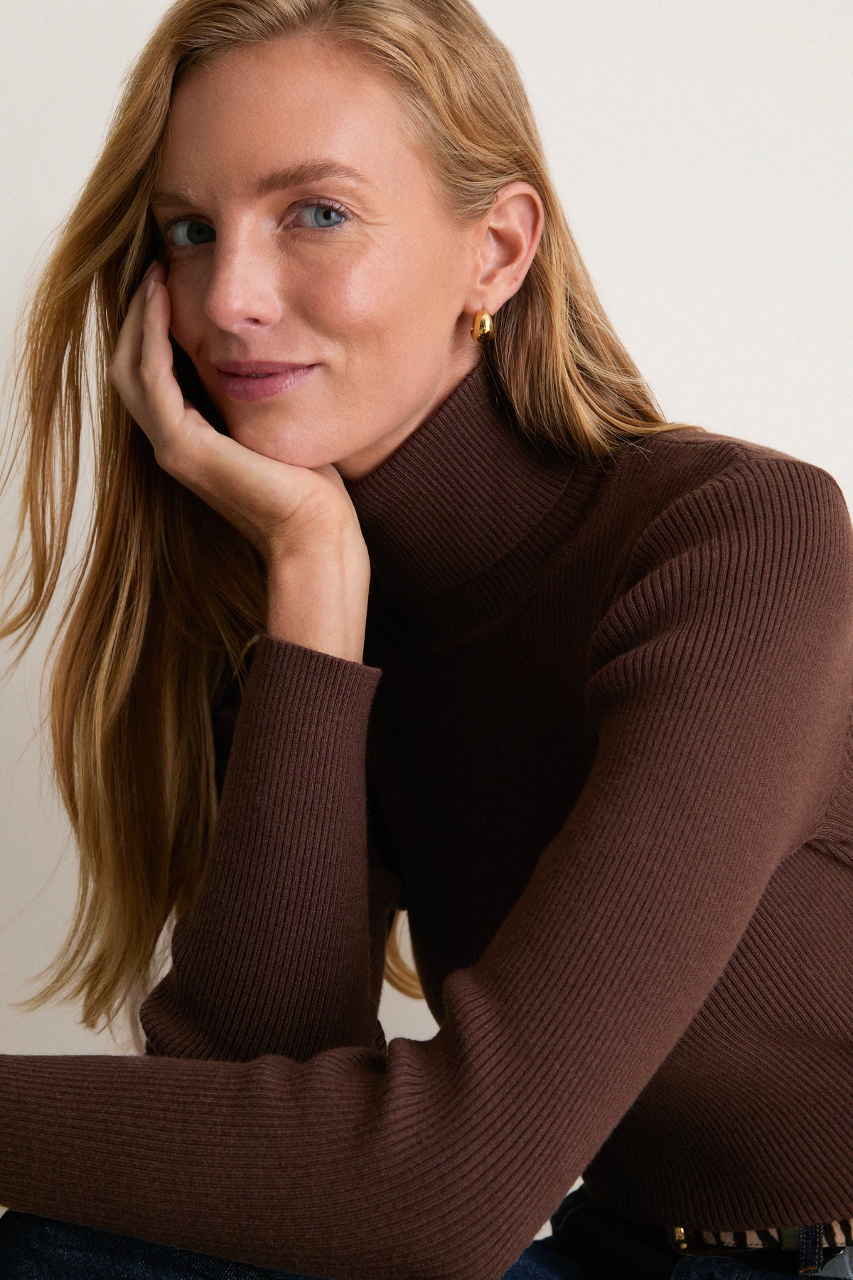 Chocolate Arlo Ribbed Turtleneck
