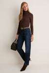 Chocolate Arlo Ribbed Turtleneck