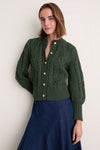 Hunter Green Cotton Colette Cardigan