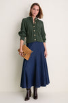 Hunter Green Cotton Colette Cardigan