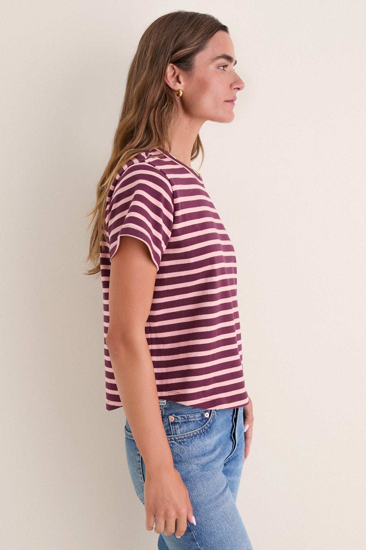 Mauve Stripe Parker Classic Tee
