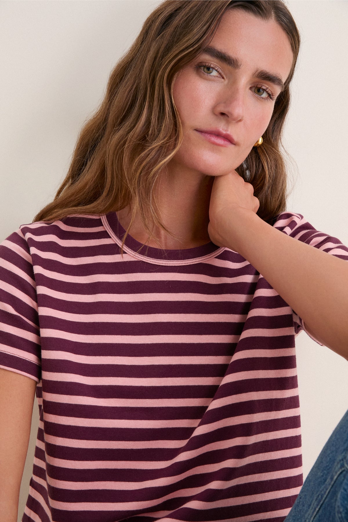 Mauve Stripe Parker Classic Tee