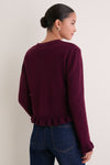 Winetasting Knit Patterson Ruffle Sweater