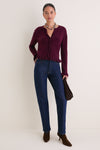 Winetasting Knit Patterson Ruffle Sweater