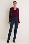 Winetasting Knit Patterson Ruffle Sweater
