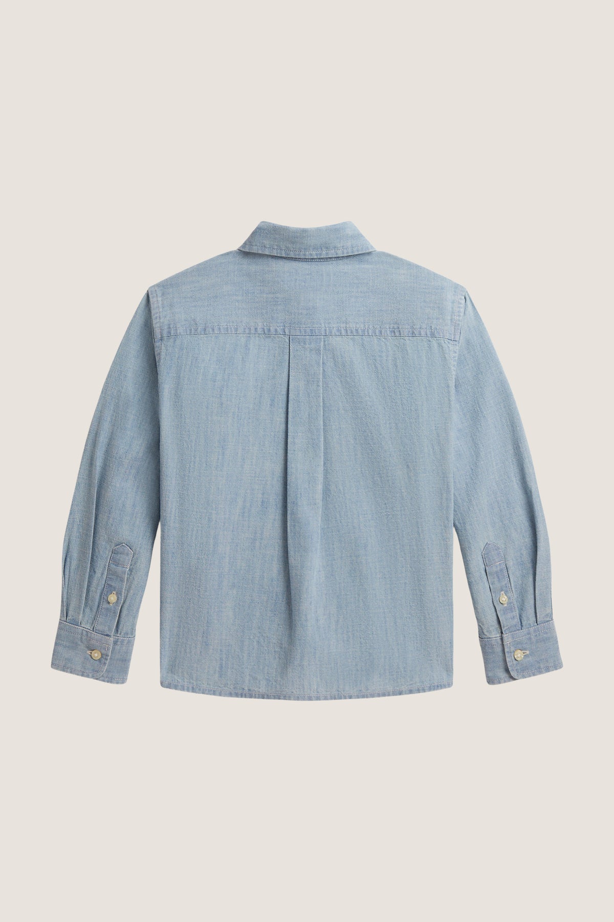 Little Girls Long Sleeve Chambray Collared Shirt
