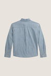 Girls Long Sleeve Chambray Collared Shirt