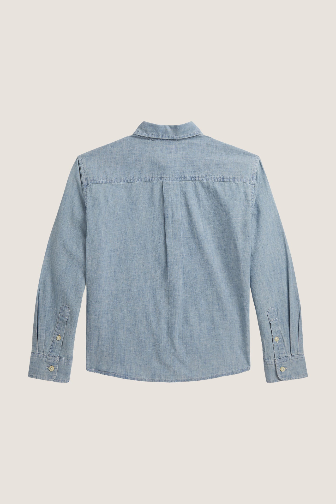 Girls Long Sleeve Chambray Collared Shirt
