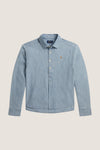 Girls Long Sleeve Chambray Collared Shirt
