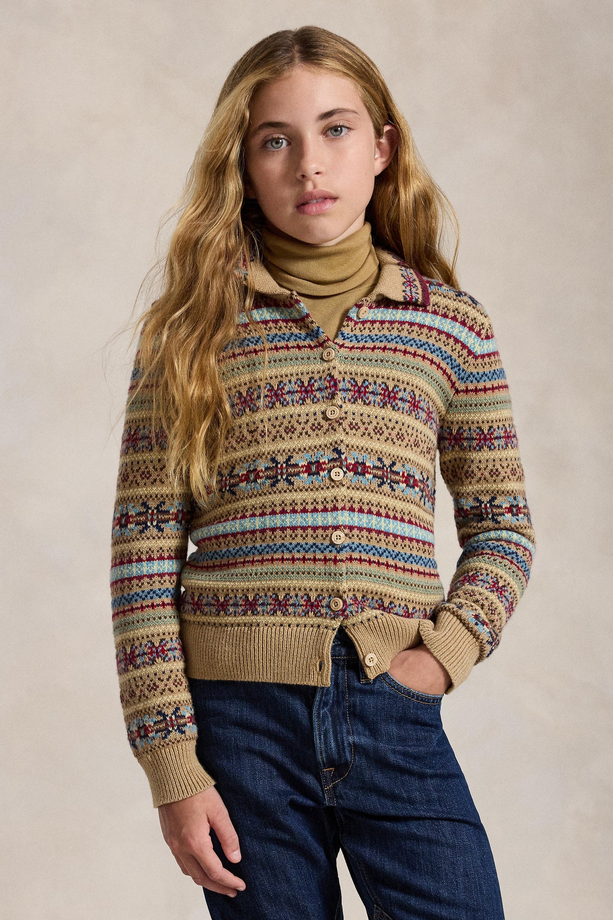 Cotton Fairisle Printed Cardigan