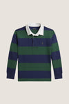 Boys Long-Sleeve Cotton Jersey Striped Rugby Polo