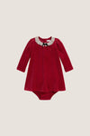 Baby Girls Long-Sleeve Velour Collared Dress