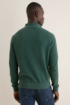 Pine Birdseye Cotton Split-Neck Sweater