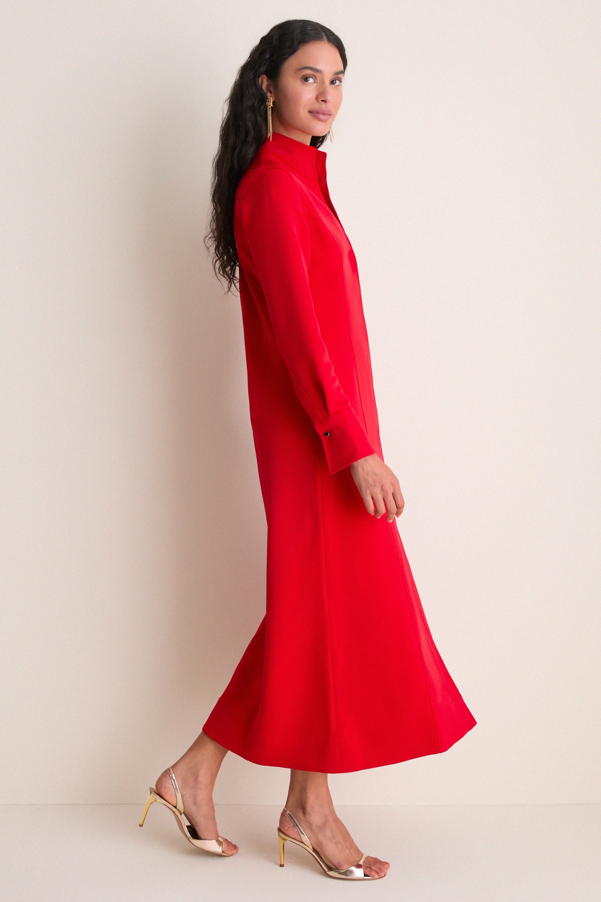 Red Crepe Bessette Maxi Dress