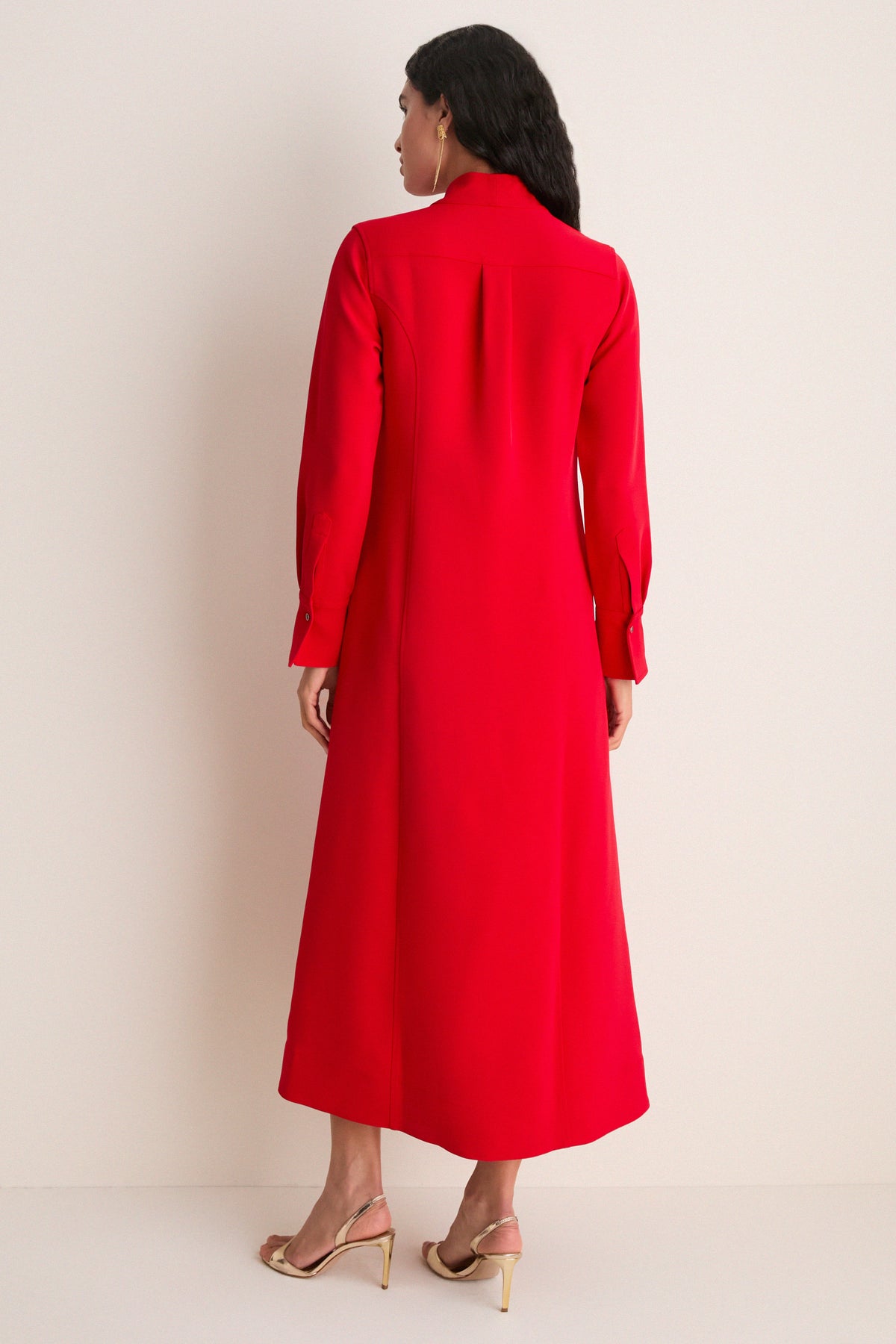 Red Crepe Bessette Maxi Dress