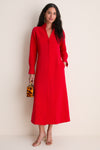 Red Crepe Bessette Maxi Dress