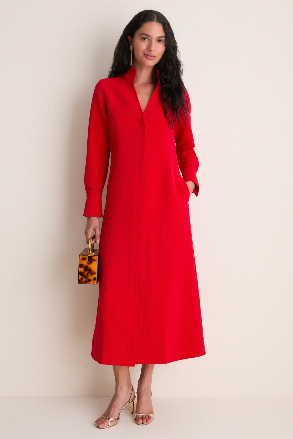 Red Crepe Bessette Maxi Dress